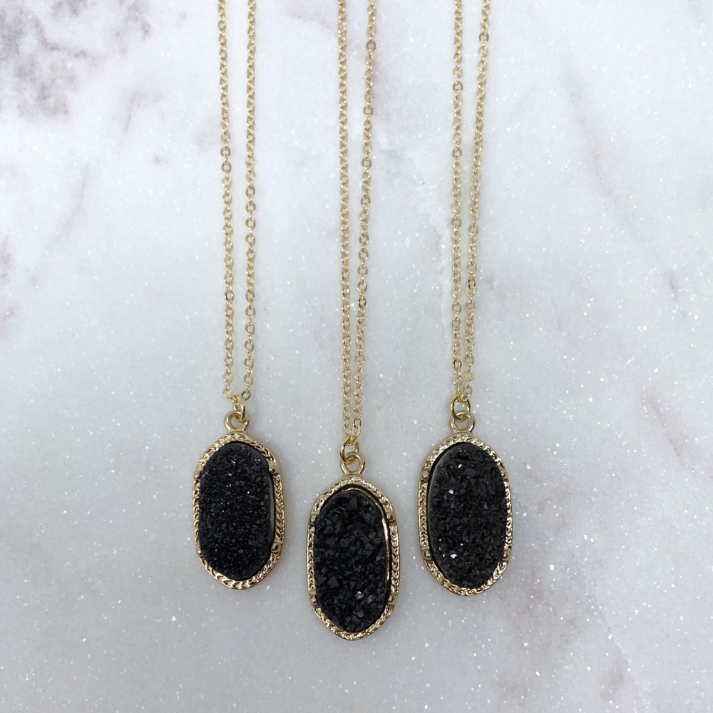 Gold + Dainty Druzy Necklaces - Picture 4 of 7
